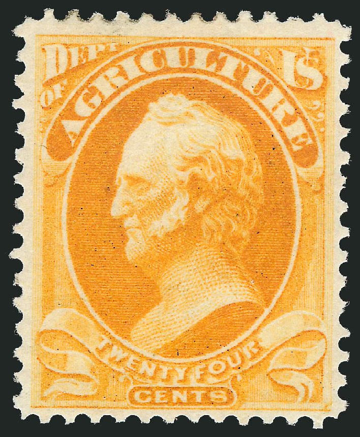 US Stamps Values Scott Catalog #O8: 1873 24c Agriculture Official. Robert Siegel Auction Galleries, Oct 2012, Sale 1033, Lot 4301