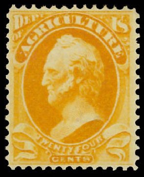 US Stamps Price Scott O8 - 24c 1873 Agriculture Official. Daniel Kelleher Auctions, Jun 2012, Sale 630, Lot 2102