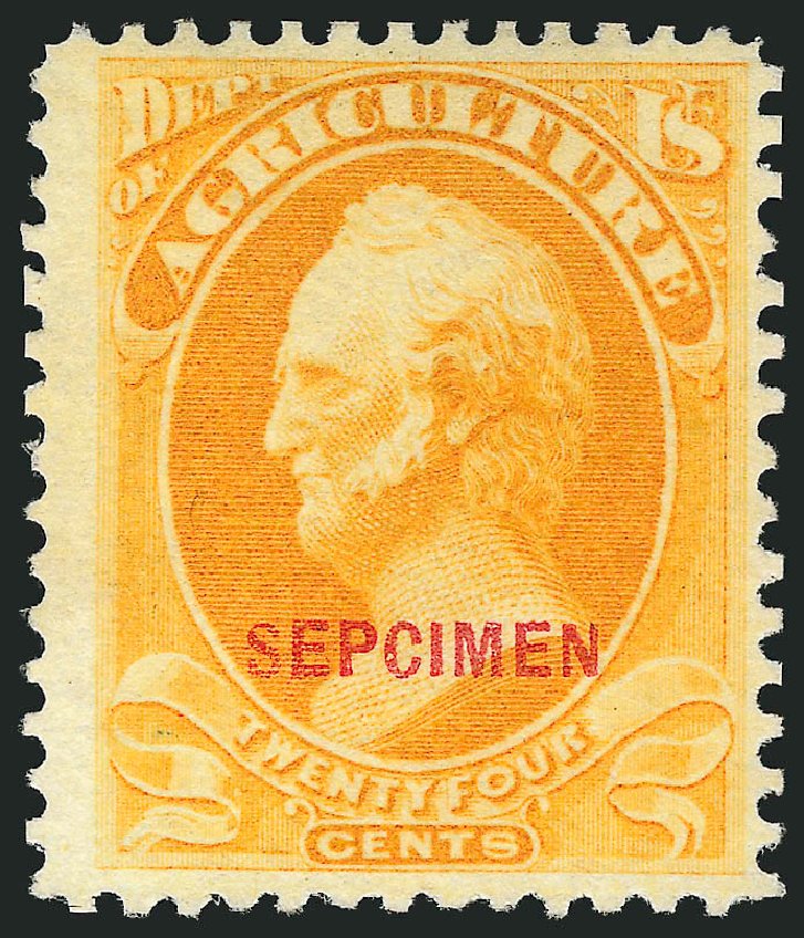 Price of US Stamps Scott Cat. # O8 - 24c 1873 Agriculture Official. Robert Siegel Auction Galleries, Mar 2015, Sale 1095, Lot 523
