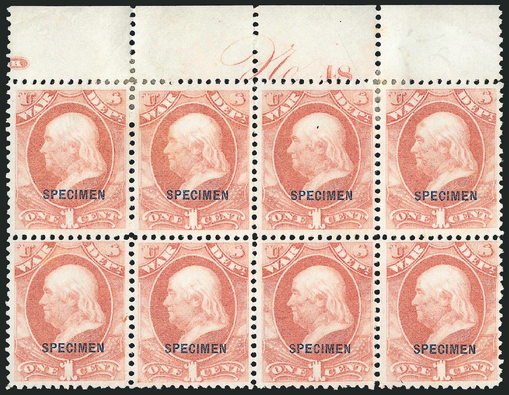 Value of US Stamp Scott #O83: 1873 1c War Official. Robert Siegel Auction Galleries, Mar 2015, Sale 1095, Lot 658