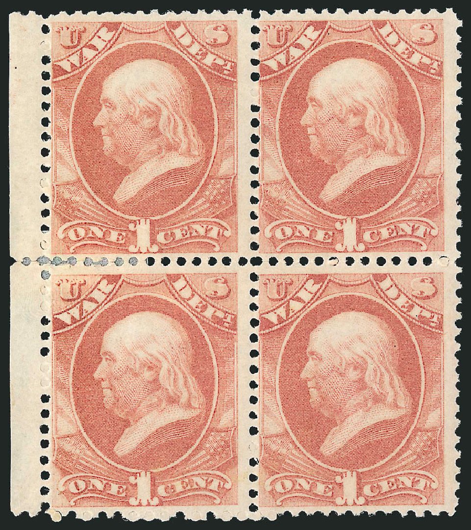 US Stamp Price Scott Catalog O83: 1873 1c War Official. Robert Siegel Auction Galleries, Nov 2014, Sale 1085, Lot 4149