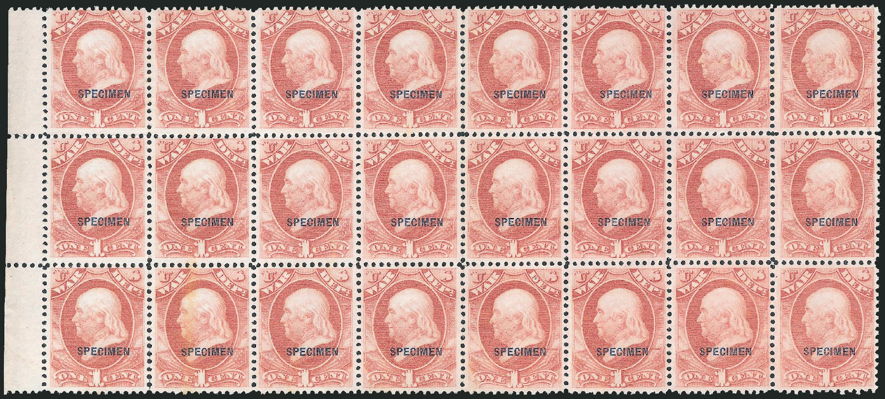 Prices of US Stamps Scott Catalogue O83 - 1c 1873 War Official. Robert Siegel Auction Galleries, Dec 2010, Sale 1003, Lot 5543