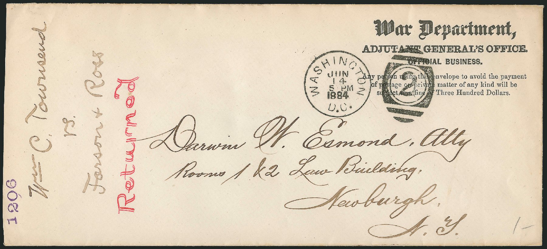 Costs of US Stamp Scott Cat. #O86 - 1873 6c War Official. Robert Siegel Auction Galleries, Dec 2014, Sale 1090, Lot 1681