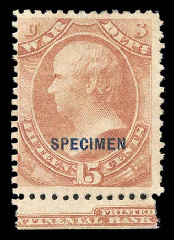 US Stamp Prices Scott Cat. # O90 - 1873 15c War Official. Matthew Bennett International, Sep 2010, Sale 331, Lot 979