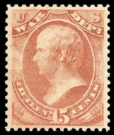Cost of US Stamps Scott Catalog # O90: 1873 15c War Official. Matthew Bennett International, Apr 2008, Sale 326, Lot 702