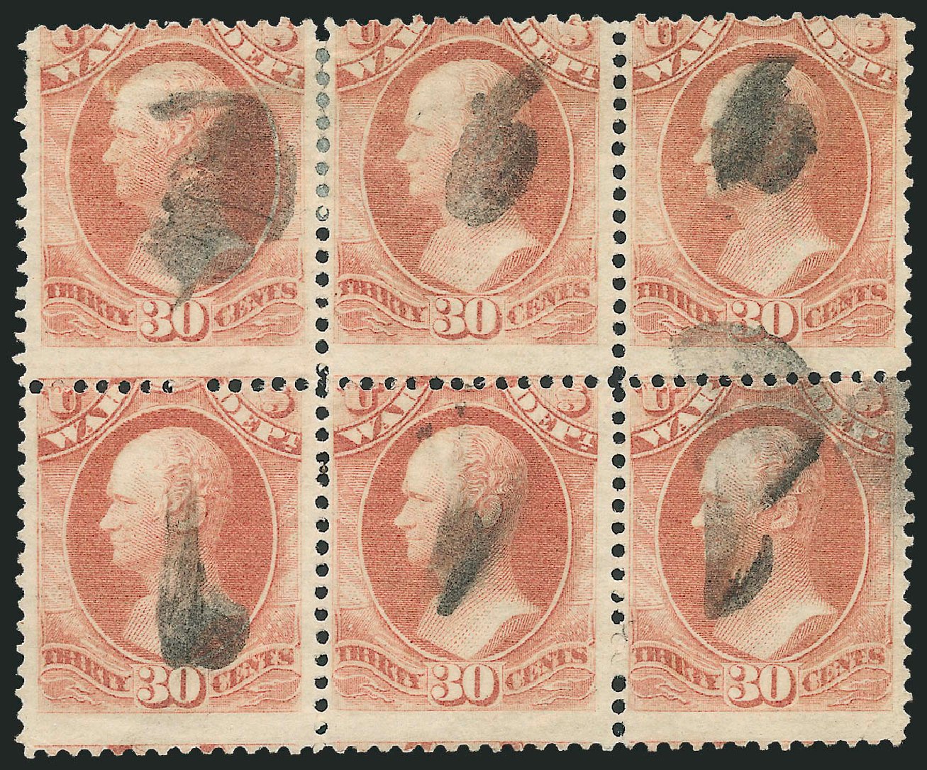 Value of US Stamp Scott # O92: 1873 30c War Official. Robert Siegel Auction Galleries, Dec 2010, Sale 1003, Lot 5480