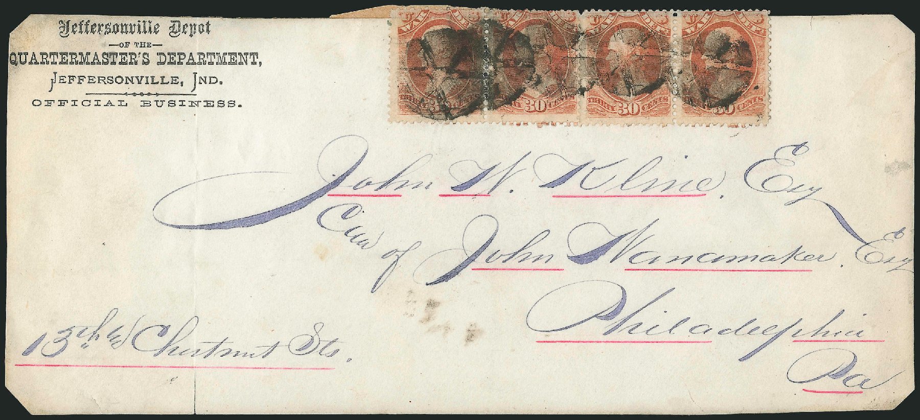 US Stamps Prices Scott Catalogue #O92 - 30c 1873 War Official. Robert Siegel Auction Galleries, Dec 2010, Sale 1003, Lot 5524