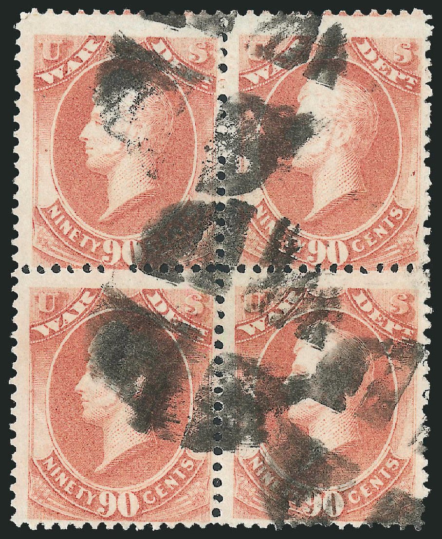 US Stamps Values Scott Cat. #O93 - 1873 90c War Official. Robert Siegel Auction Galleries, Dec 2010, Sale 1003, Lot 5484