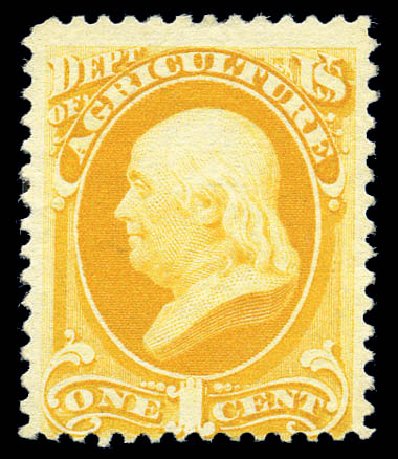 Price of US Stamps Scott Catalog O94: 1c 1879 Agriculture Official. Matthew Bennett International, Sep 2010, Sale 333, Lot 3998