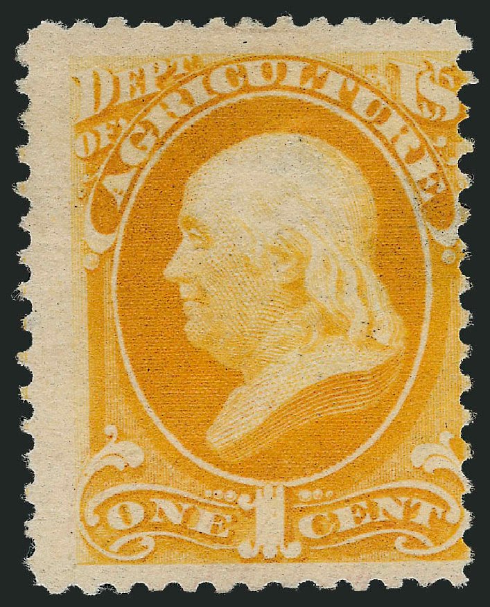 US Stamp Prices Scott Catalog O94: 1c 1879 Agriculture Official. Robert Siegel Auction Galleries, Oct 2010, Sale 997, Lot 6288