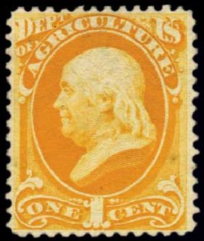 US Stamps Prices Scott Cat. O94 - 1c 1879 Agriculture Official. Harmer-Schau Auction Galleries, Feb 2012, Sale 92, Lot 1344