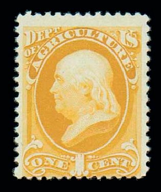 US Stamp Values Scott Catalogue # O94 - 1879 1c Agriculture Official. Matthew Bennett International, Dec 2007, Sale 325, Lot 2513