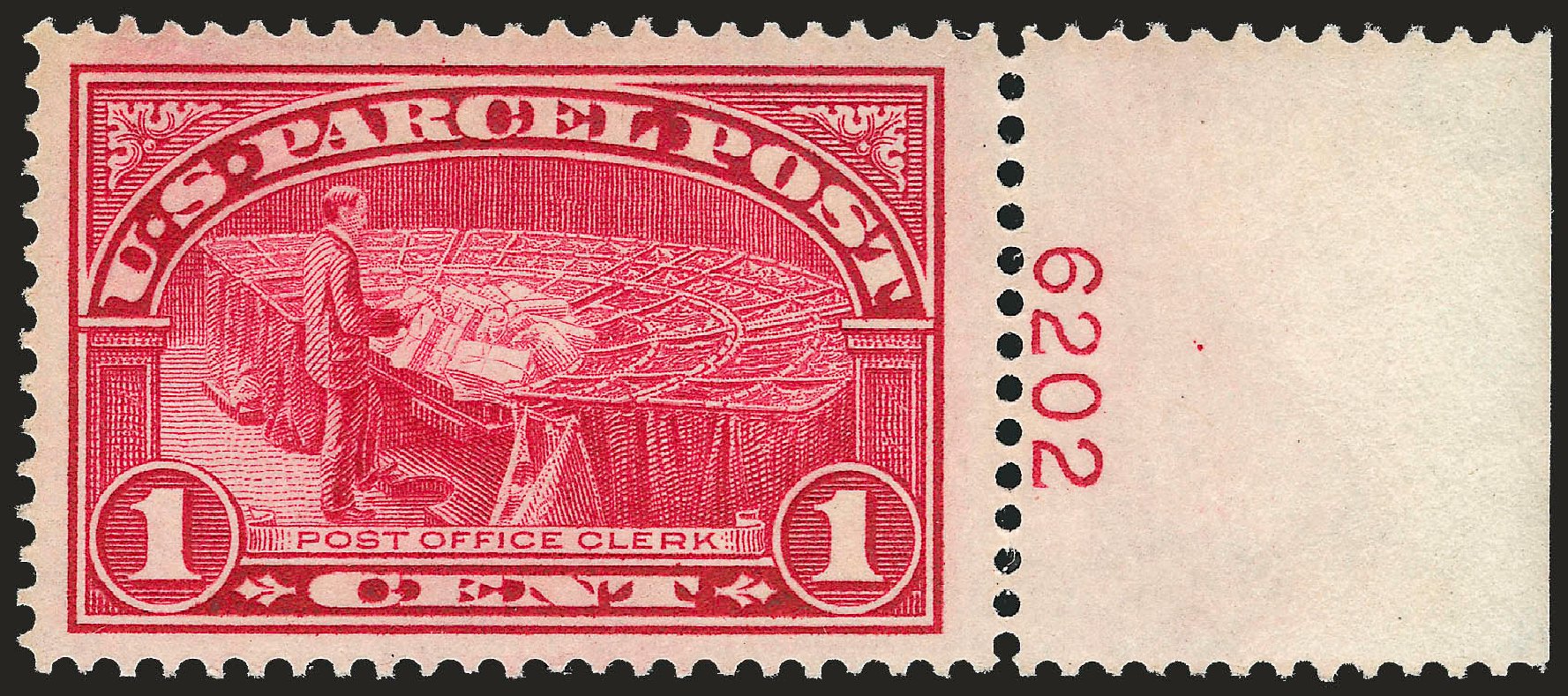 US Stamps Prices Scott Cat. #Q1 - 1913 1c Parcel Post. Robert Siegel Auction Galleries, Sep 2009, Sale 968B, Lot 868