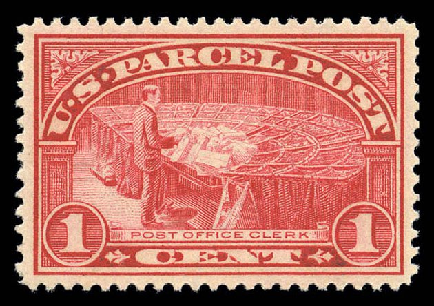 Value of US Stamp Scott #Q1 - 1c 1913 Parcel Post. Matthew Bennett International, Sep 2010, Sale 333, Lot 4031