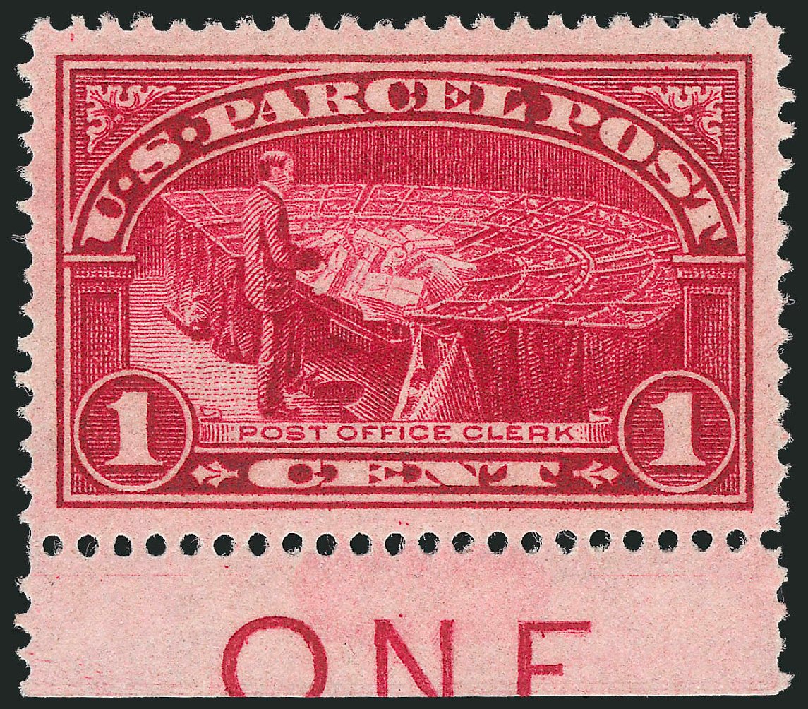 Cost of US Stamp Scott Catalogue #Q1: 1913 1c Parcel Post. Robert Siegel Auction Galleries, Jun 2011, Sale 1011, Lot 905