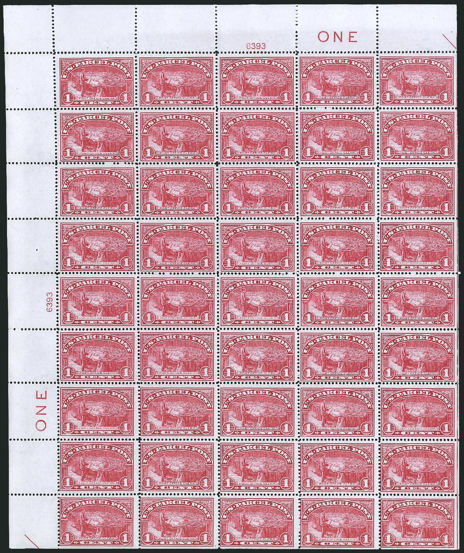 US Stamps Prices Scott Catalogue #Q1 - 1913 1c Parcel Post. Robert Siegel Auction Galleries, Apr 2009, Sale 971, Lot 2042