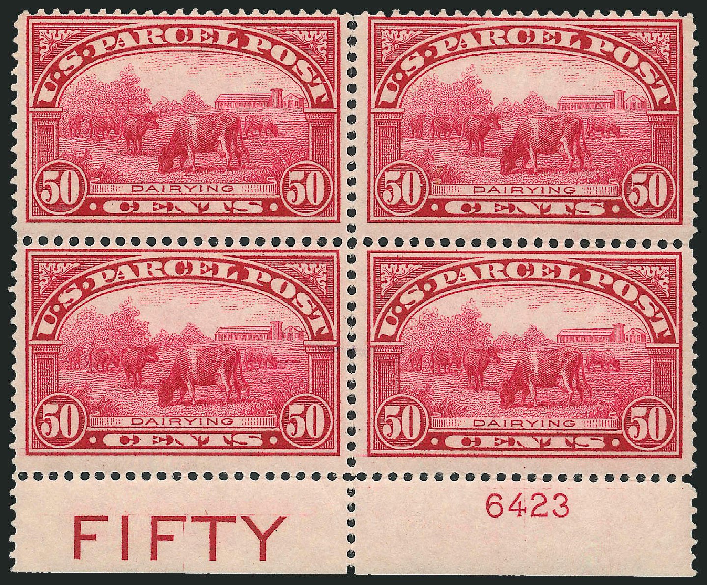 Value of US Stamp Scott Catalogue #Q10 - 1913 50c Parcel Post. Robert Siegel Auction Galleries, Apr 2009, Sale 971, Lot 2177