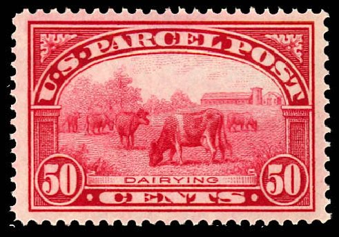 Values of US Stamp Scott Catalog #Q10 - 1913 50c Parcel Post. Daniel Kelleher Auctions, Dec 2012, Sale 633, Lot 1118