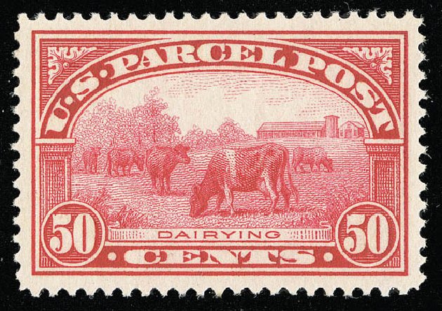 Values of US Stamp Scott Catalogue #Q10 - 1913 50c Parcel Post. Matthew Bennett International, Sep 2012, Sale 346, Lot 930