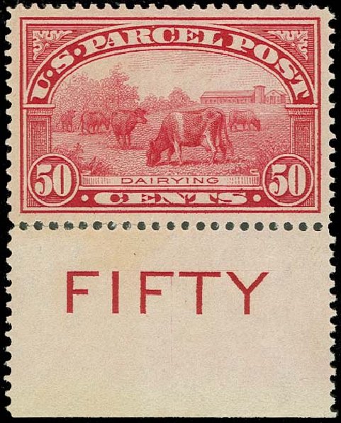 Prices of US Stamps Scott Cat. #Q10: 1913 50c Parcel Post. H.R. Harmer, Oct 2014, Sale 3006, Lot 1541