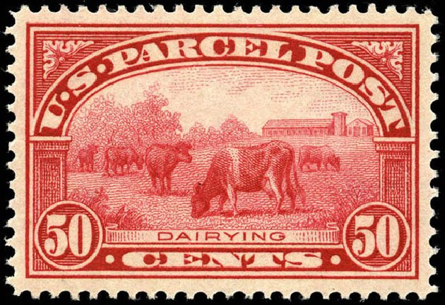 Cost of US Stamps Scott #Q10: 1913 50c Parcel Post. Matthew Bennett International, Jun 2008, Sale 328, Lot 1294