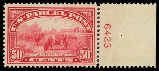 US Stamp Price Scott Cat. #Q10: 50c 1913 Parcel Post. Daniel Kelleher Auctions, Oct 2012, Sale 632, Lot 1595
