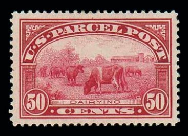 Values of US Stamps Scott Catalog #Q10: 50c 1913 Parcel Post. Matthew Bennett International, Jun 2007, Sale 319, Lot 1763