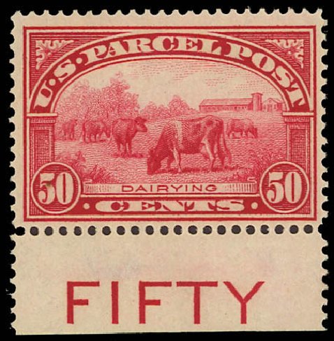 US Stamps Prices Scott Cat. # Q10: 1913 50c Parcel Post. Daniel Kelleher Auctions, Jun 2012, Sale 630, Lot 2123