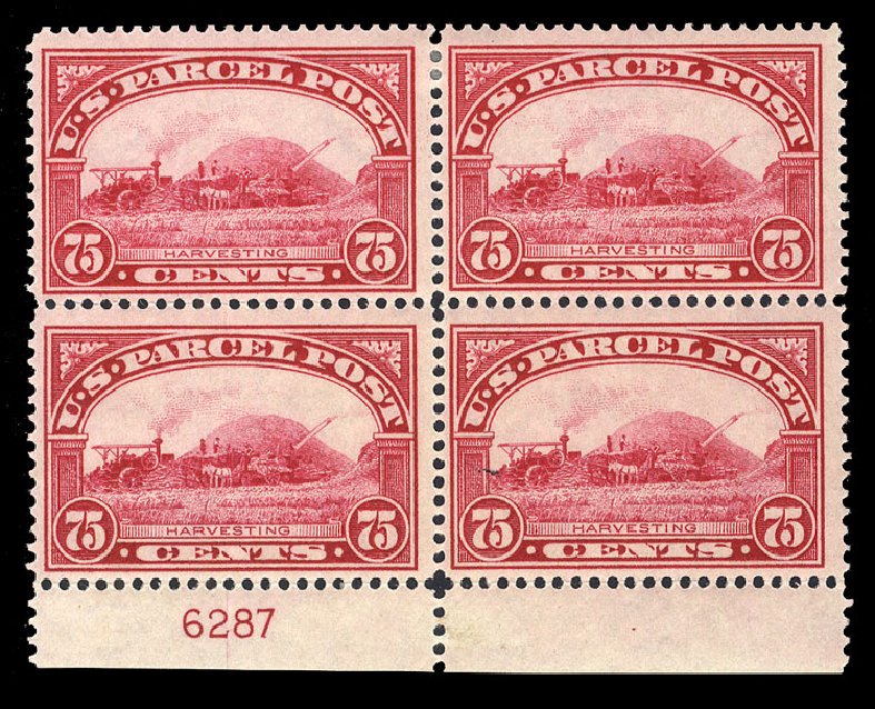 Value of US Stamp Scott # Q11 - 1913 75c Parcel Post. Cherrystone Auctions, Jan 2009, Sale 200901, Lot 288