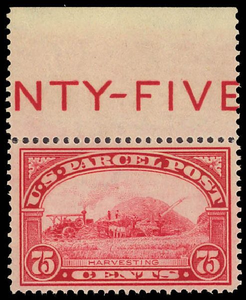 Value of US Stamps Scott Catalogue #Q11: 75c 1913 Parcel Post. Daniel Kelleher Auctions, Aug 2012, Sale 631, Lot 1798