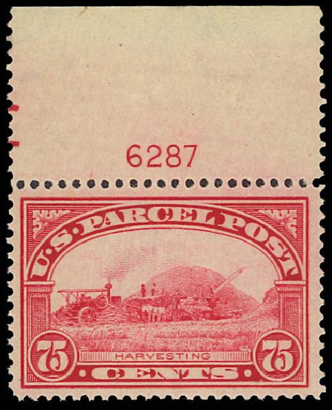 US Stamps Values Scott Cat. #Q11: 75c 1913 Parcel Post. Daniel Kelleher Auctions, Jun 2012, Sale 630, Lot 2124