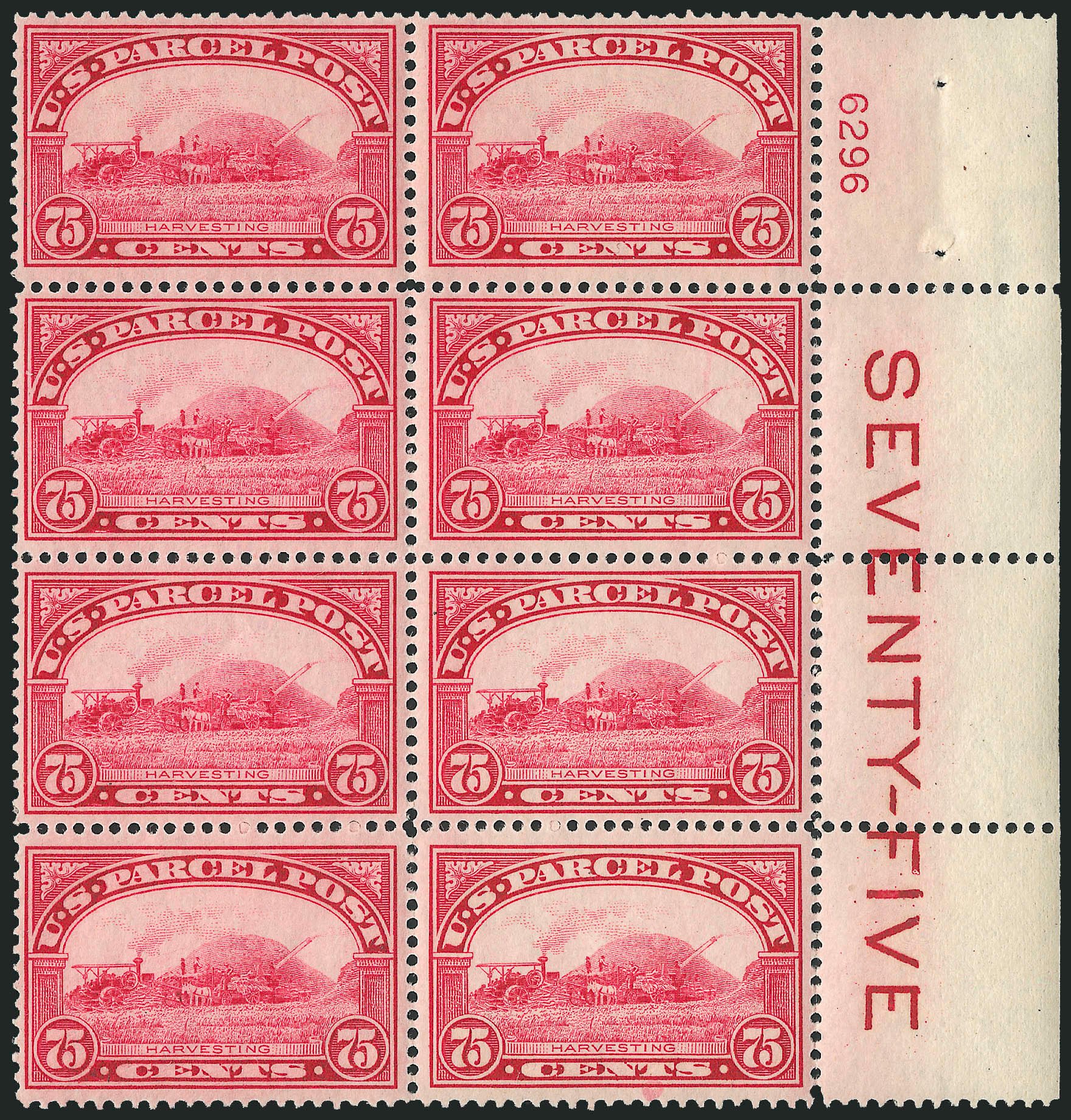 US Stamp Value Scott Cat. Q11 - 1913 75c Parcel Post. Robert Siegel Auction Galleries, Dec 2010, Sale 1000, Lot 1305