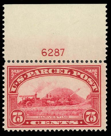 Value of US Stamps Scott Cat. # Q11: 75c 1913 Parcel Post. Daniel Kelleher Auctions, Oct 2011, Sale 626, Lot 633