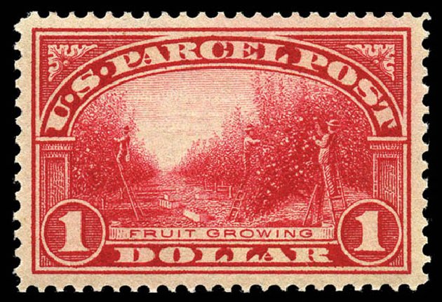 Values of US Stamps Scott Cat. #Q12 - 1913 US$1.00 Parcel Post. Matthew Bennett International, Feb 2012, Sale 340, Lot 617