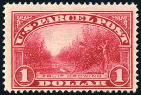 Cost of US Stamps Scott Cat. #Q12 - US$1.00 1913 Parcel Post. Harmer-Schau Auction Galleries, Feb 2010, Sale 84, Lot 1857