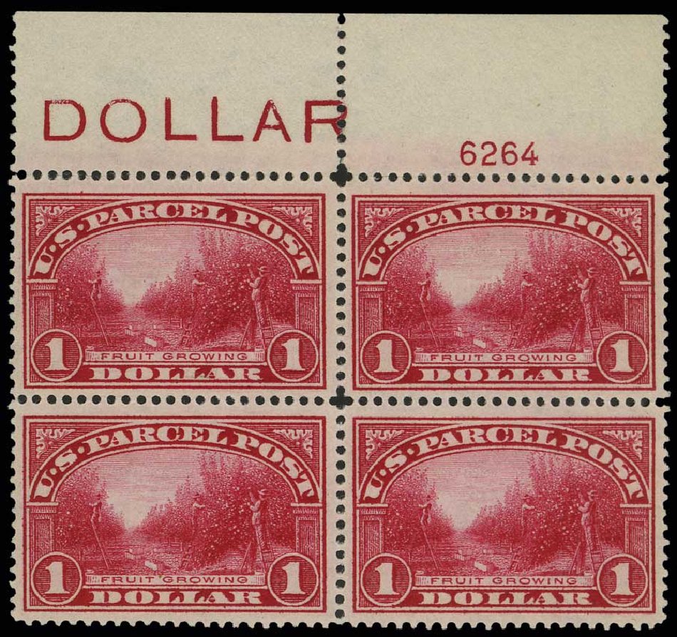 US Stamp Price Scott Q12 - US$1.00 1913 Parcel Post. H.R. Harmer, May 2014, Sale 3005, Lot 1437