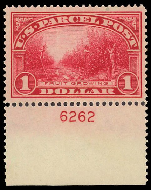 US Stamps Value Scott Catalogue # Q12 - 1913 US$1.00 Parcel Post. Daniel Kelleher Auctions, Jun 2012, Sale 630, Lot 2127