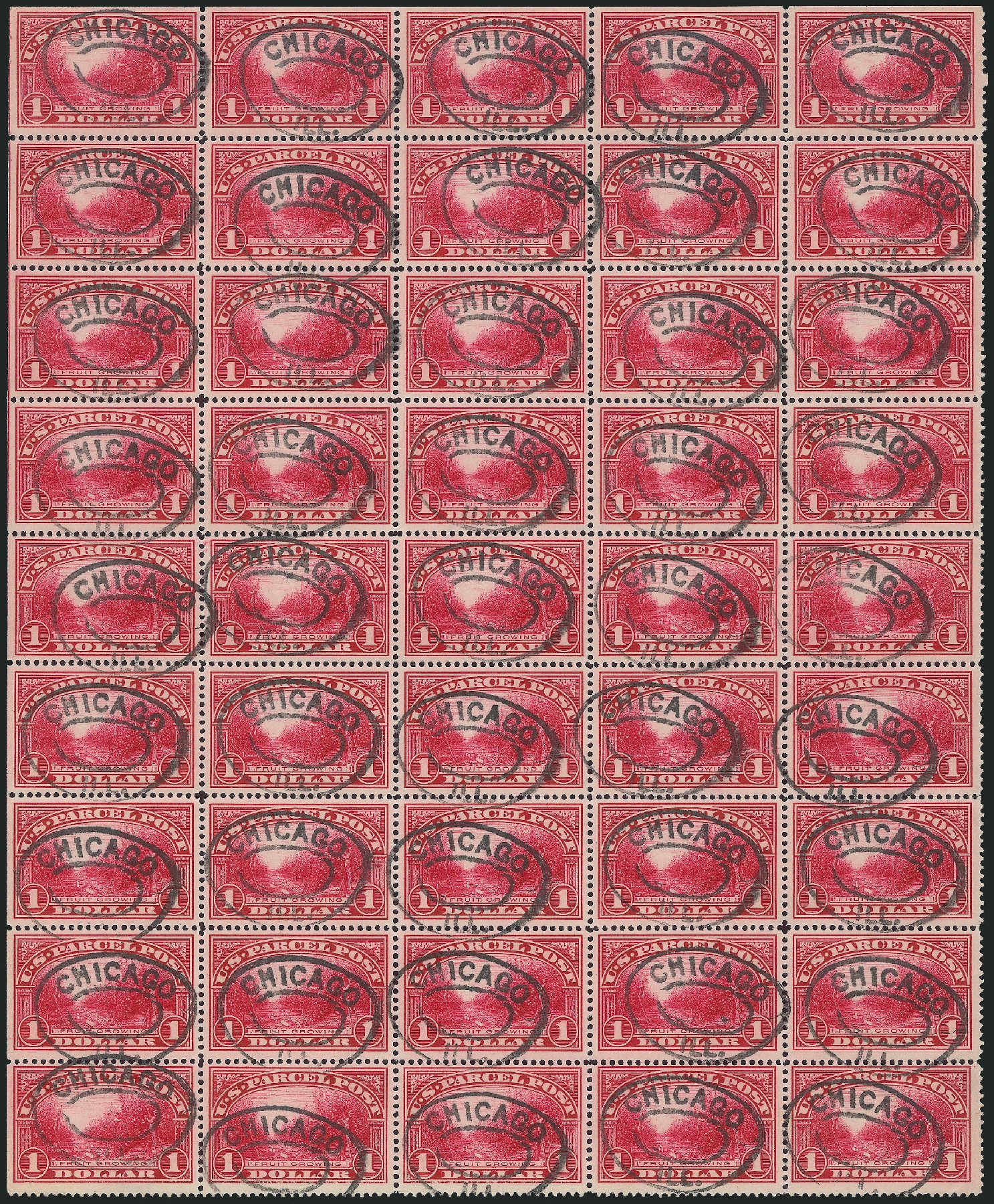 US Stamp Value Scott Q12: 1913 US$1.00 Parcel Post. Robert Siegel Auction Galleries, Mar 2015, Sale 1094, Lot 298