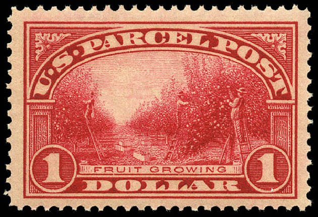 Price of US Stamps Scott # Q12: 1913 US$1.00 Parcel Post. Matthew Bennett International, May 2014, Sale 350, Lot 719
