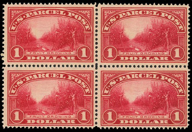 US Stamp Price Scott Catalog #Q12 - 1913 US$1.00 Parcel Post. Daniel Kelleher Auctions, Jan 2012, Sale 628, Lot 739