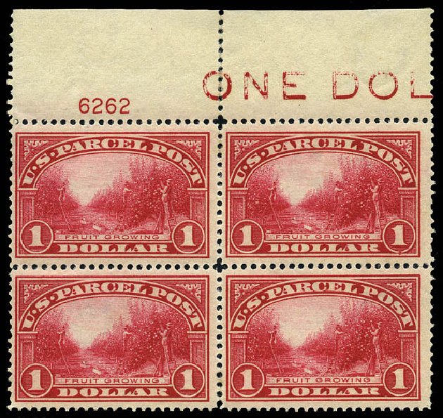 Price of US Stamp Scott Catalog Q12: 1913 US$1.00 Parcel Post. Matthew Bennett International, May 2014, Sale 350, Lot 720
