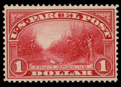 Values of US Stamps Scott Cat. #Q12: US$1.00 1913 Parcel Post. Daniel Kelleher Auctions, May 2015, Sale 669, Lot 3440