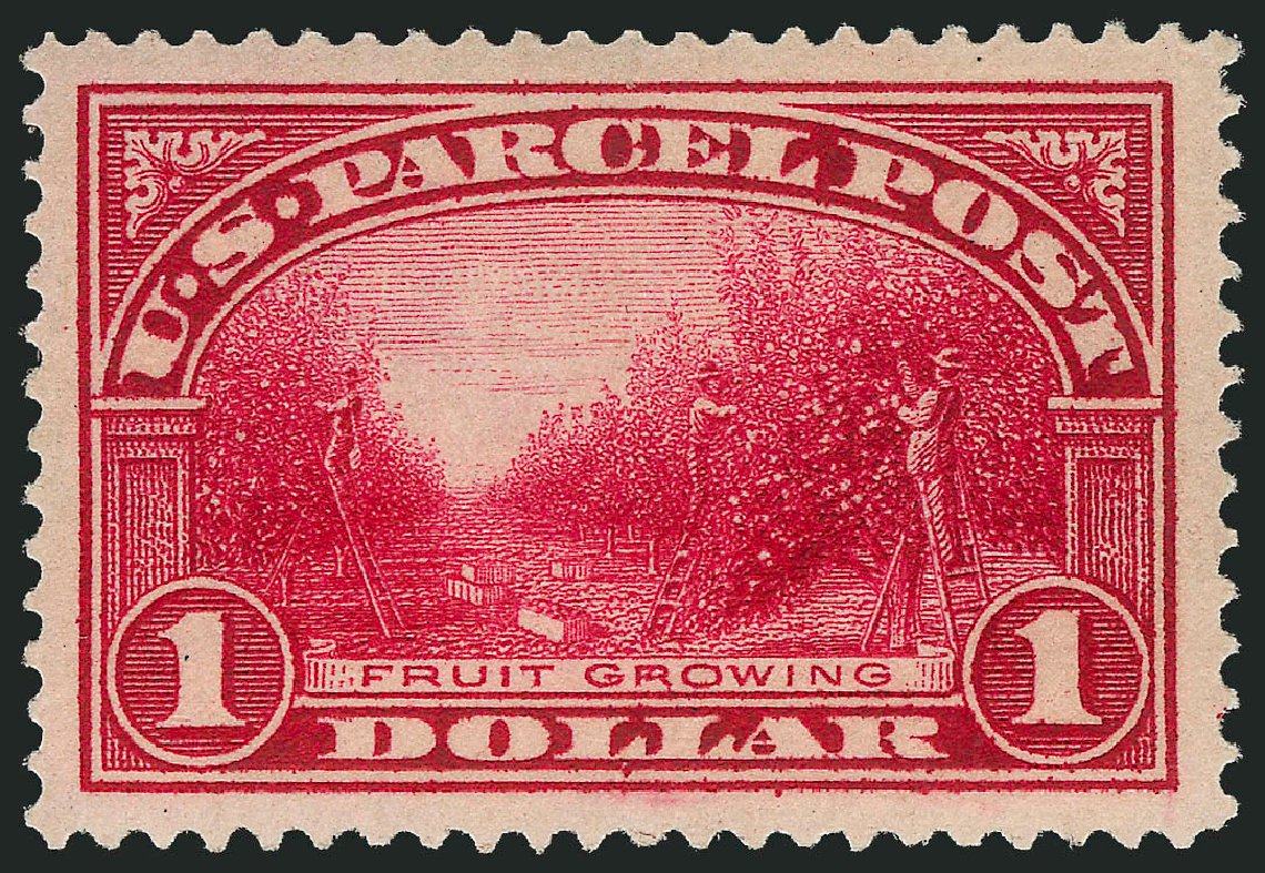 Value of US Stamp Scott Catalogue Q12: US$1.00 1913 Parcel Post. Robert Siegel Auction Galleries, Jul 2013, Sale 1050, Lot 780