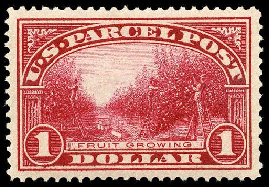 Prices of US Stamp Scott Catalog #Q12 - 1913 US$1.00 Parcel Post. Matthew Bennett International, Apr 2008, Sale 326, Lot 731