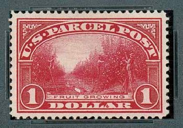 US Stamp Values Scott Catalogue Q12: 1913 US$1.00 Parcel Post. Matthew Bennett International, Oct 2007, Sale 322, Lot 2335