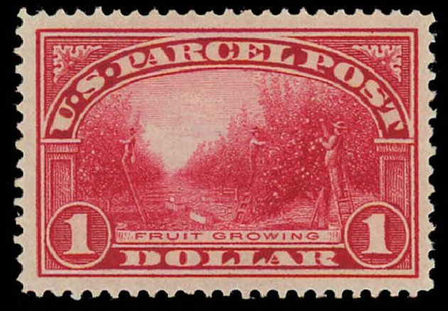 Costs of US Stamps Scott Cat. # Q12 - US$1.00 1913 Parcel Post. Daniel Kelleher Auctions, Oct 2011, Sale 626, Lot 635