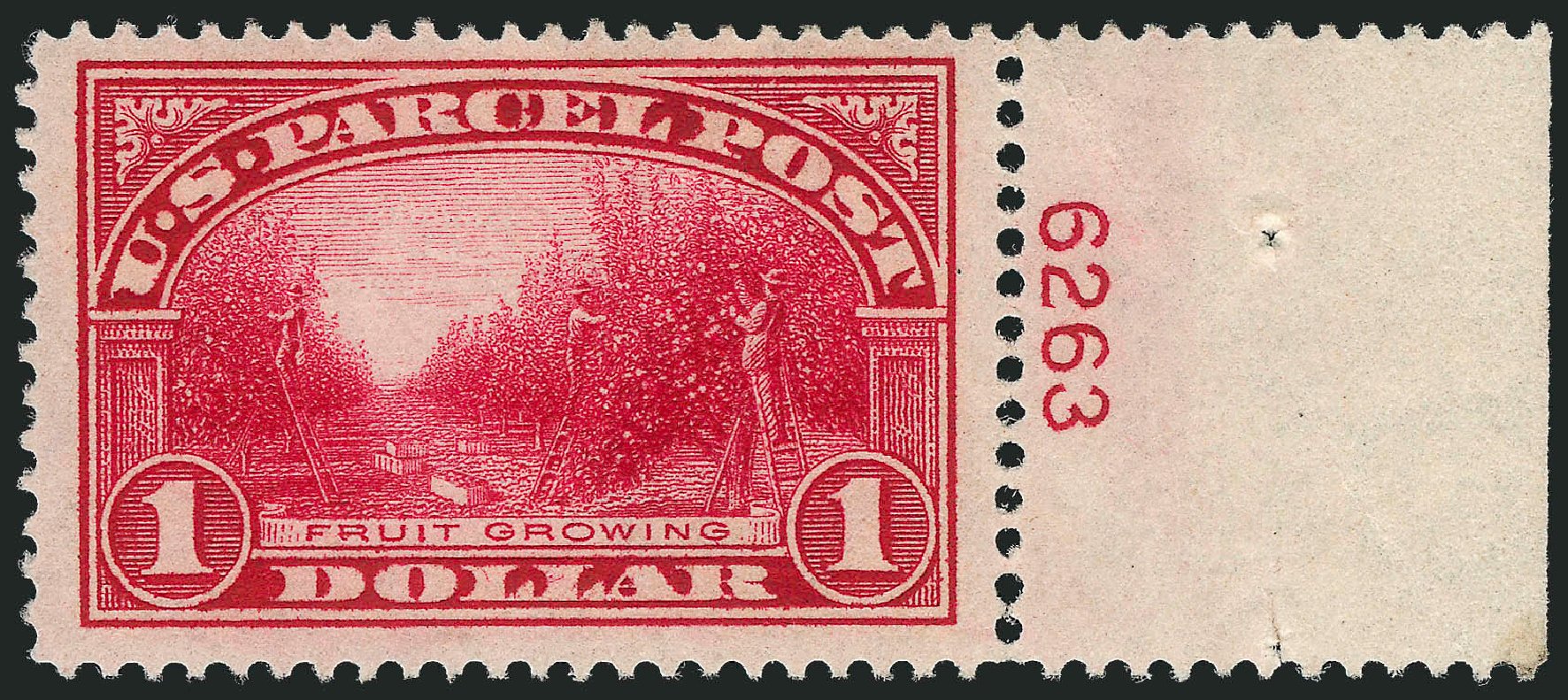 Cost of US Stamps Scott Catalog # Q12: 1913 US$1.00 Parcel Post. Robert Siegel Auction Galleries, Nov 2013, Sale 1061, Lot 4233
