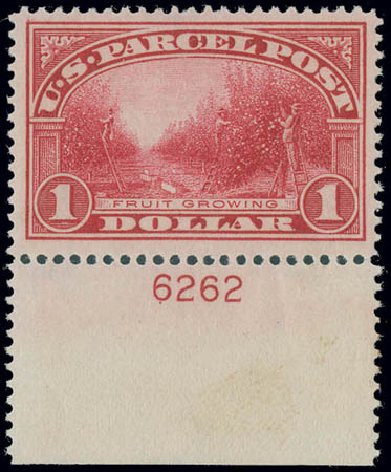 Value of US Stamp Scott Catalogue #Q12 - 1913 US$1.00 Parcel Post. Matthew Bennett International, Jun 2008, Sale 328, Lot 1296