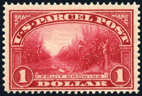 Value of US Stamp Scott #Q12 - US$1.00 1913 Parcel Post. Harmer-Schau Auction Galleries, Feb 2010, Sale 84, Lot 1856
