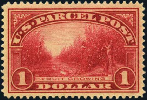 Value of US Stamp Scott Cat. # Q12: US$1.00 1913 Parcel Post. Harmer-Schau Auction Galleries, Aug 2012, Sale 94, Lot 1866